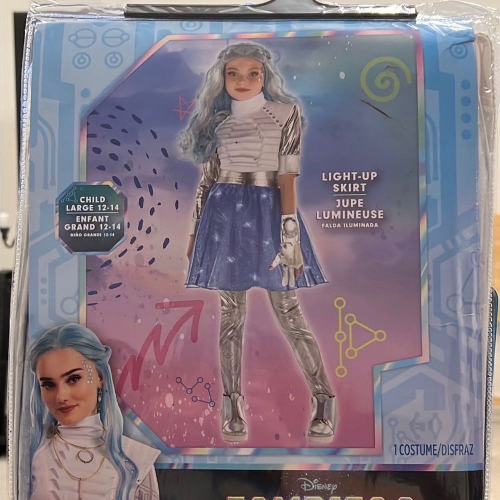 Includes: 
- Jumpsuit
-Light Up Skirt 
-Glove 

Brand New - Size Child 12-14